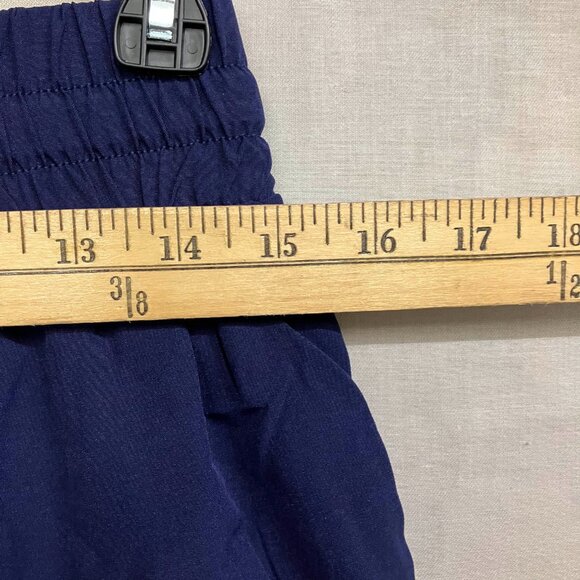 SILKWORLD Women's S Dark Blue High Waist Running Zipper Pockets Athletic Shorts - Picture 9 of 10